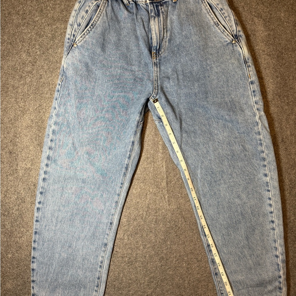 ZARA Light Wash High Waisted Paperbag Waist Jeans